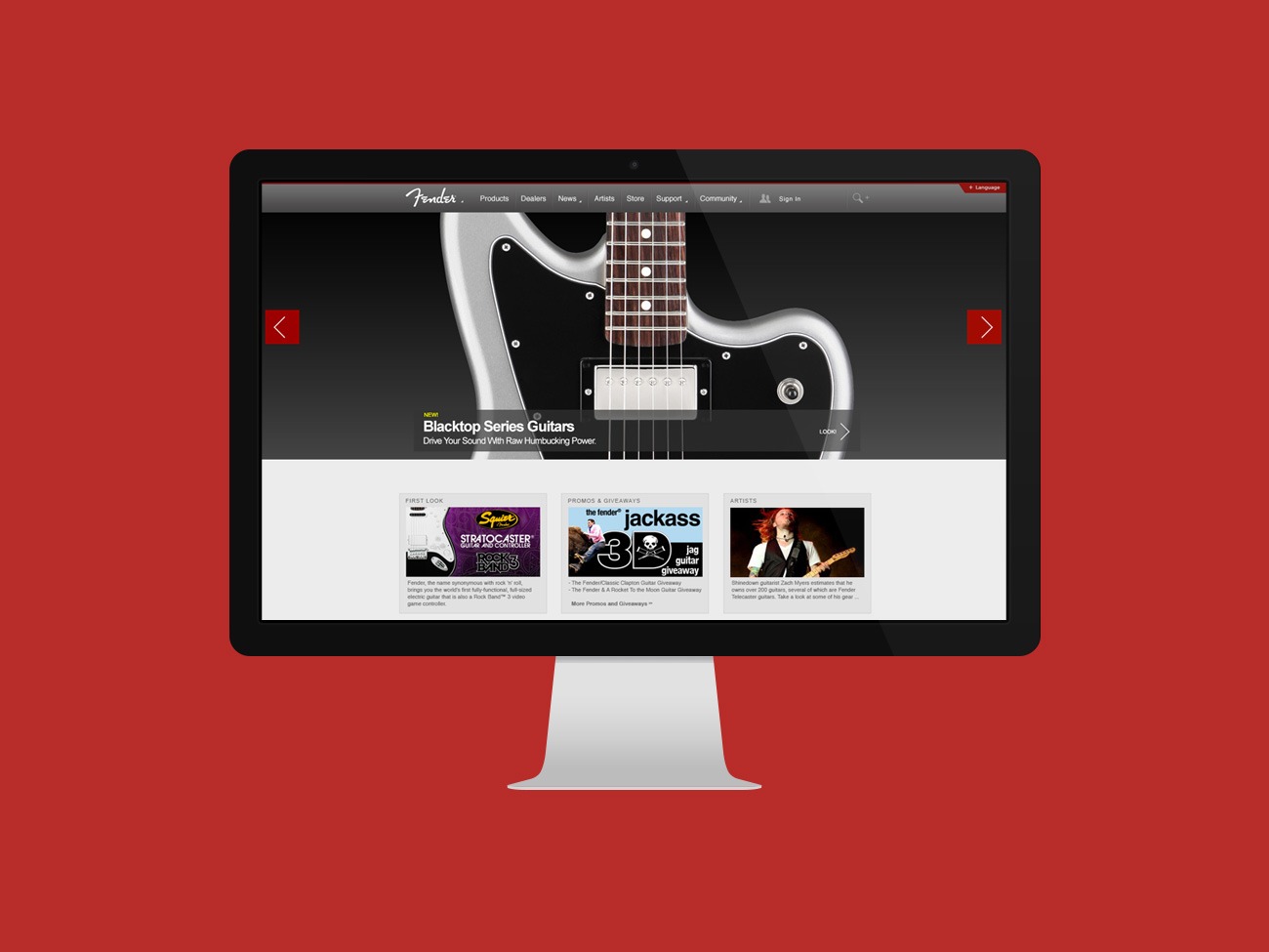 Fender Guitars 2010 Website Design