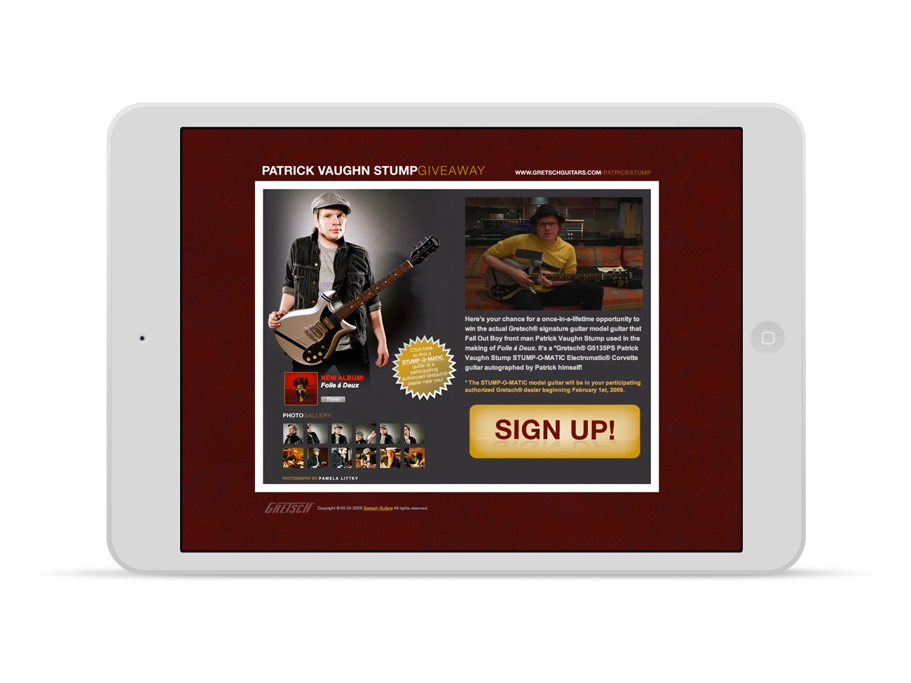 Patrick Stump - Fallout Boy - Promotional Website Design